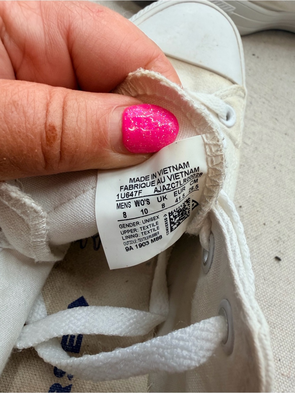 Converse White Canvas Low-Top Sneakers with White Laces - Picture 2 of 9